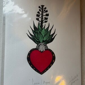 Red Heart Agave Art Print